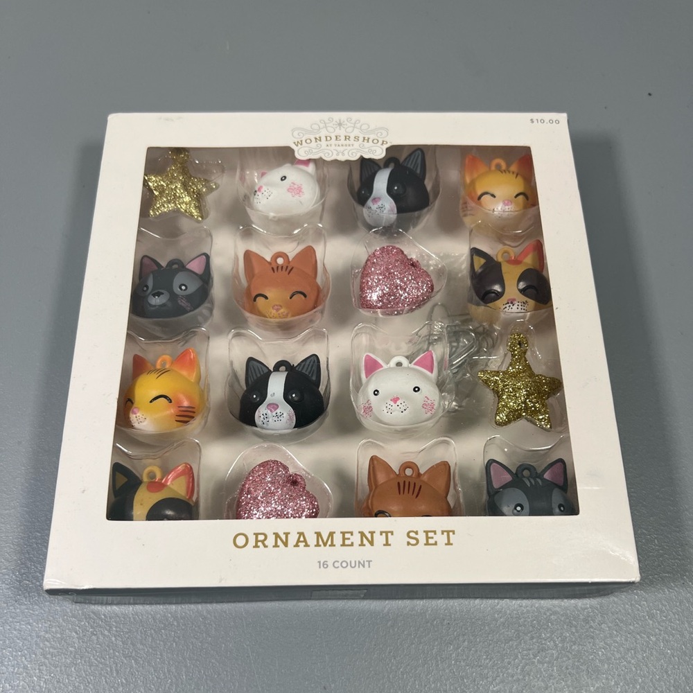 Target Wondershop 16 Count 2022 Cat Lovers Ornament Set Kitty Christmas NIB